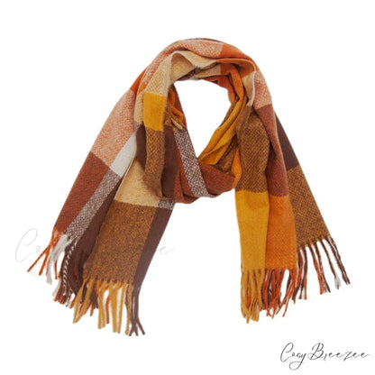 Fashion Warm Knit Cashmere Plaid Scarf Color01 scarf-241228