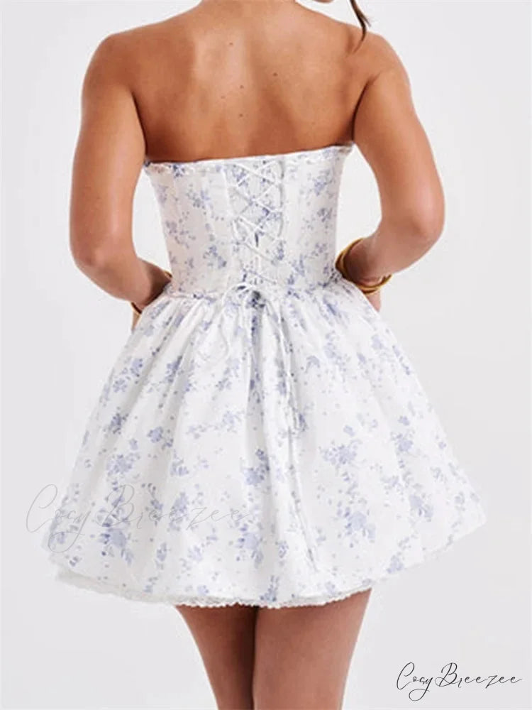 Fastened Open-Back A-line Mini Dress minidress-250223