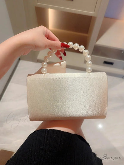 Faux Pearl Flower Wedding Evening Clutch Bag clutchbag-250126