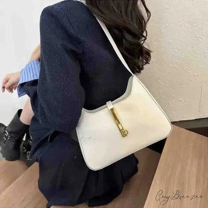 Faux Suede Vintage Commuter Bag White / 26.5x6x15.5cm shoulder-250126