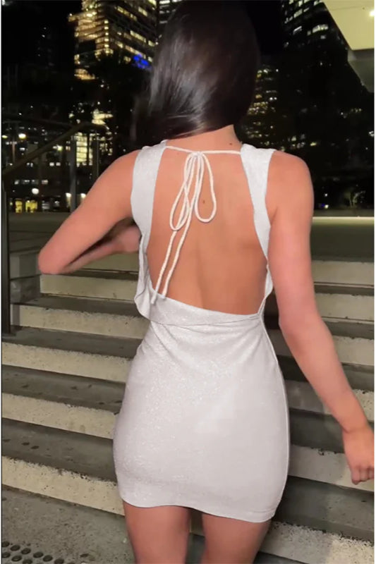 Sparkling Backless Slim Fit Party Dress