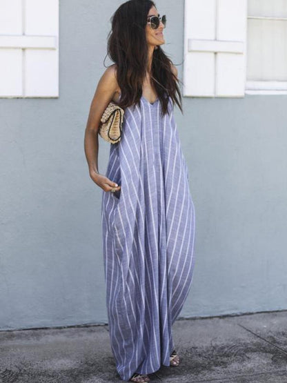 Backless Deep with Gown Lavender Spaghetti-Neck Full-Length Bohemia V-Neck