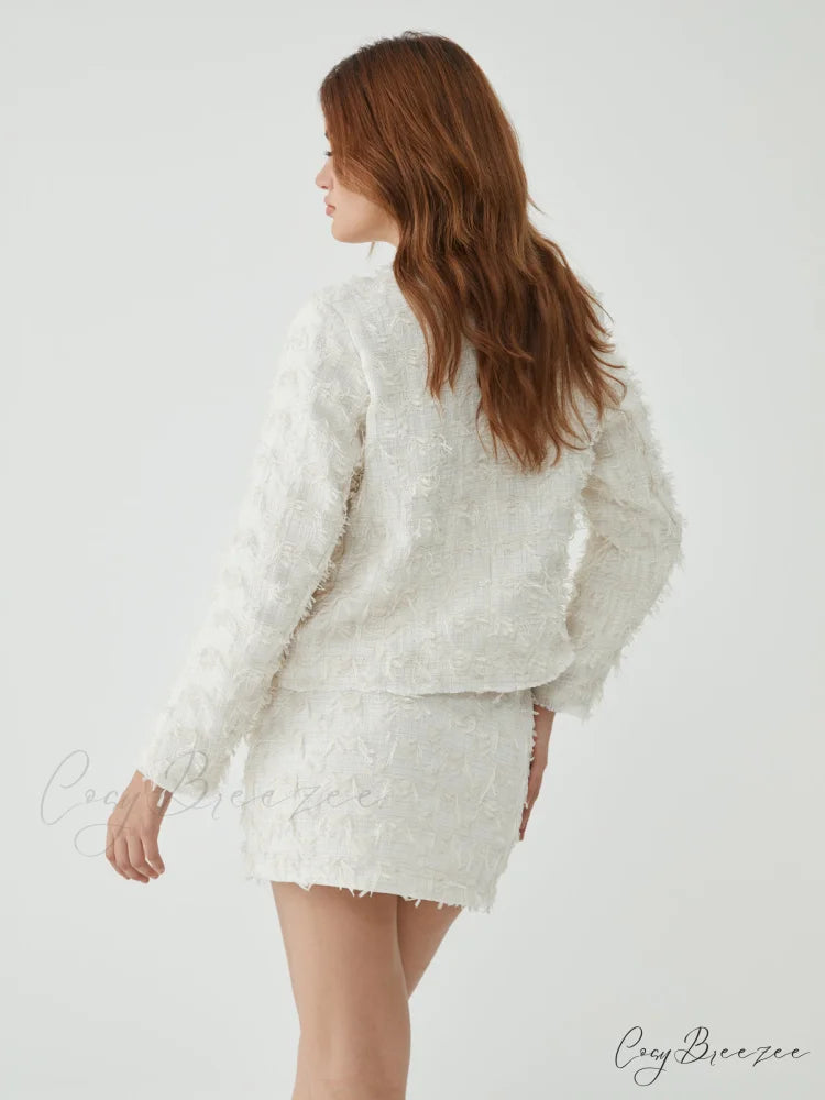 Feather Decorated Graceful Mini Skirt