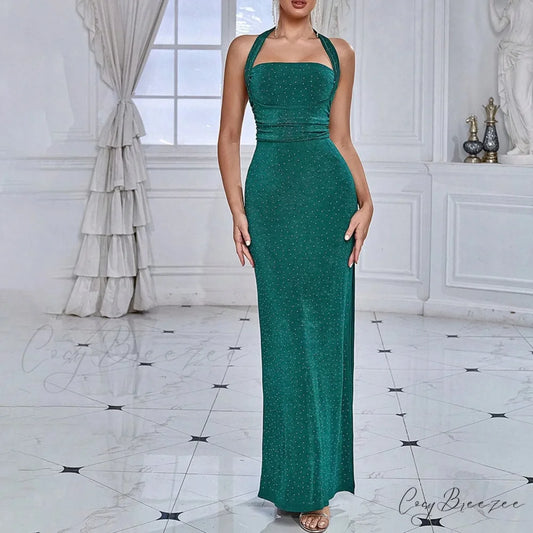 Feathered Sequined Patchwork Luxury Night Club Prom Elegant Sexy Dress