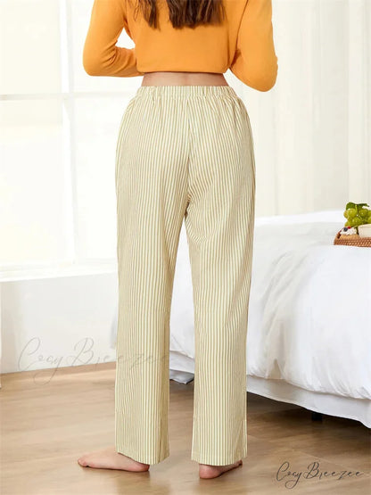 Festive Plaid Pattern Lace-Up Stretchy Sleep Pant pant-250223