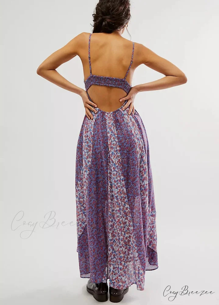Fine Chiffon Floral Boho Dress bohodress-250126