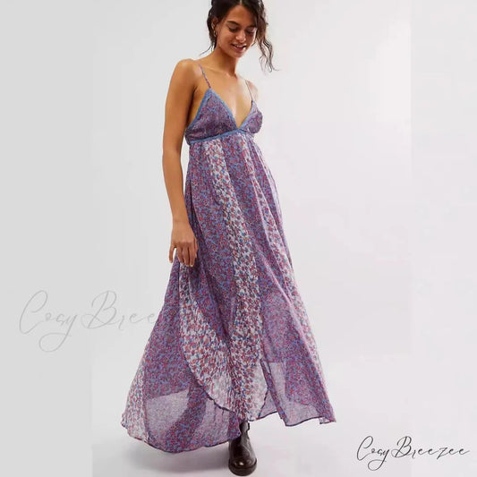 Fine Chiffon Floral Boho Dress bohodress-250126