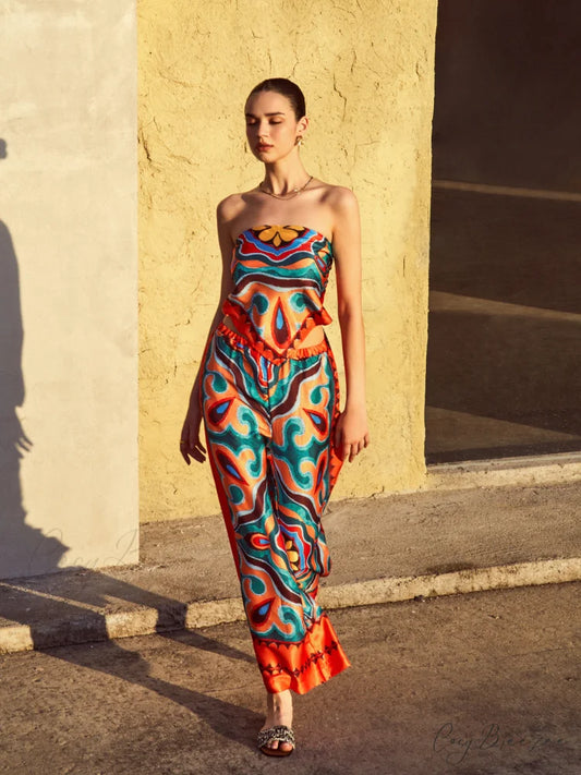 Flaming Passions Graceful Wide Leg Pants Orange / XS