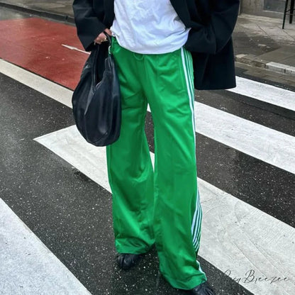 Flared Solid Shade Elevated-Waist Cotton Linen Pant Green / S pant-250223
