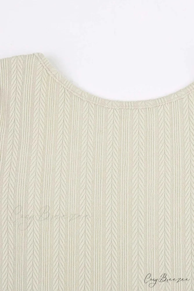 Flares Sleeve Backless Cable Knit Dress