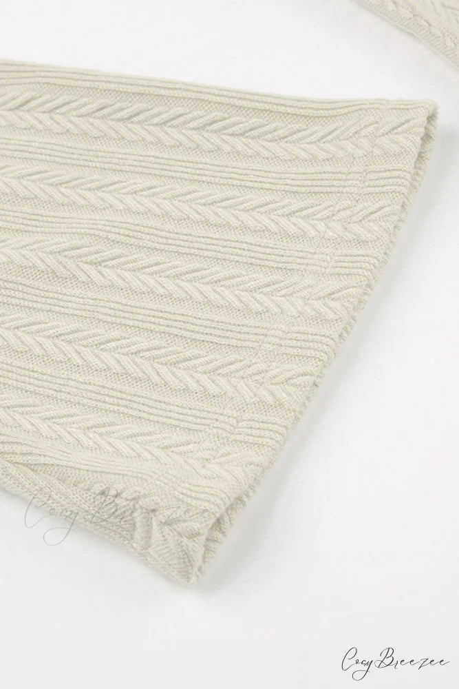 Flares Sleeve Backless Cable Knit Dress