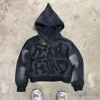 Flash Diamond Oversized Hoodie black 1 / M hoodies-241228