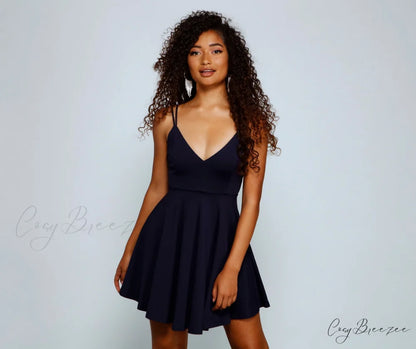 Flirty And Frilly Charming Pleated Skater Dress