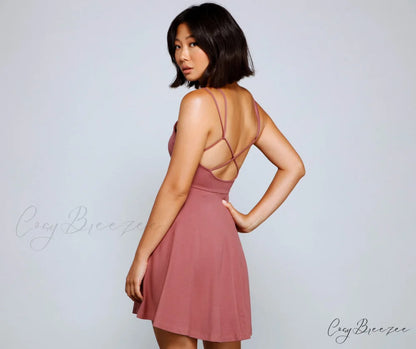 Flirty And Frilly Charming Pleated Skater Dress