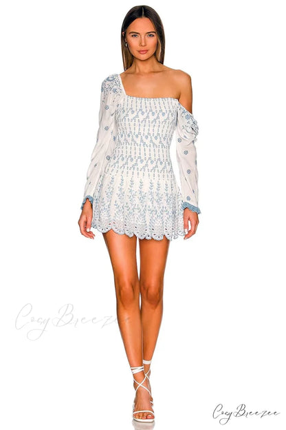 Flirty Vacay Graceful Eyelet Mini Dress