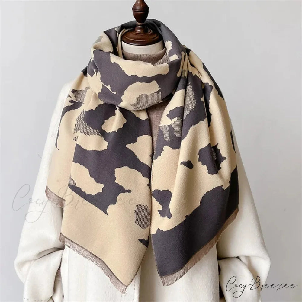 Floral Cashmere Bandana Winter Scarf Color3 scarf-241228