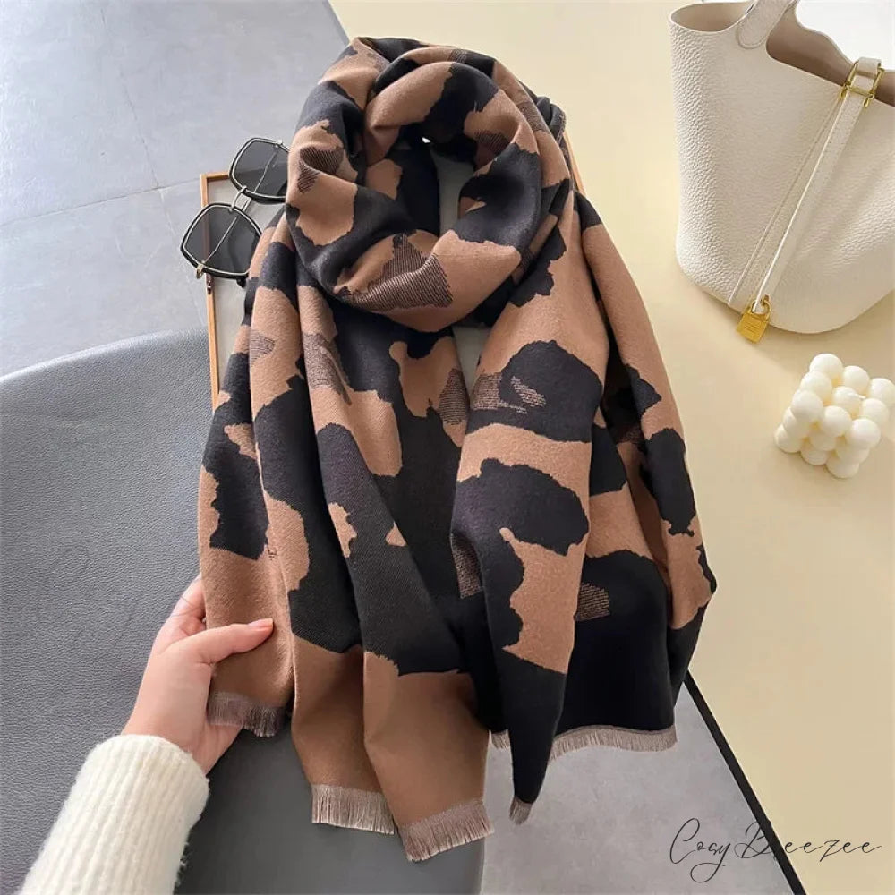 Floral Cashmere Bandana Winter Scarf Color4 scarf-241228
