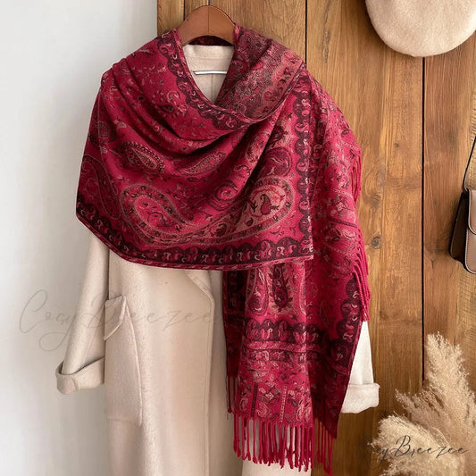 Floral Cashmere Blanket Winter Scarf scarf-241228