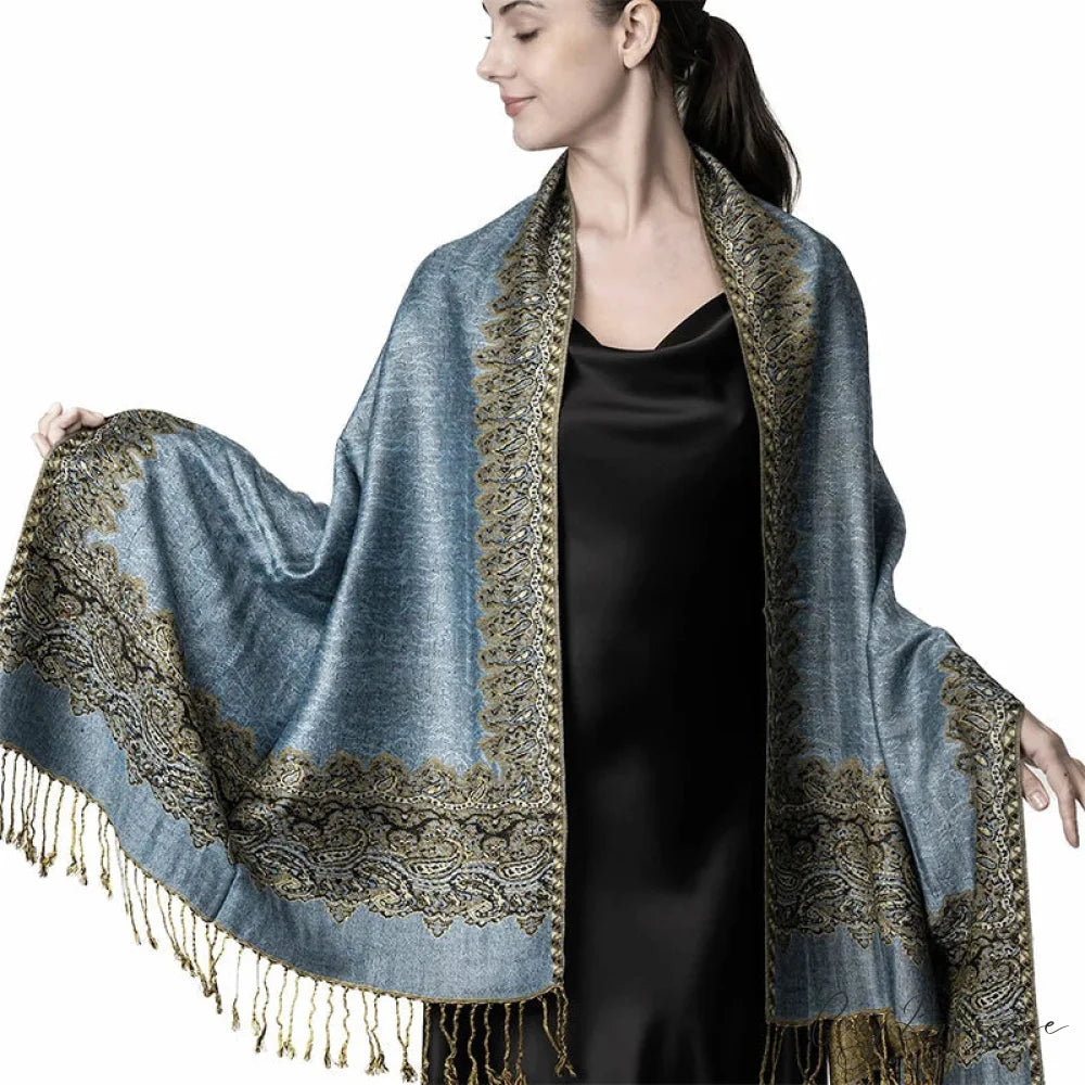 Floral Cashmere Shawl Winter Scarf scarf-241228