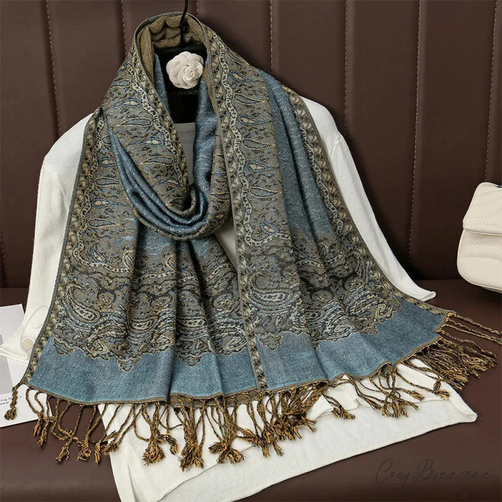 Floral Cashmere Shawl Winter Scarf Multi Color 2 scarf-241228