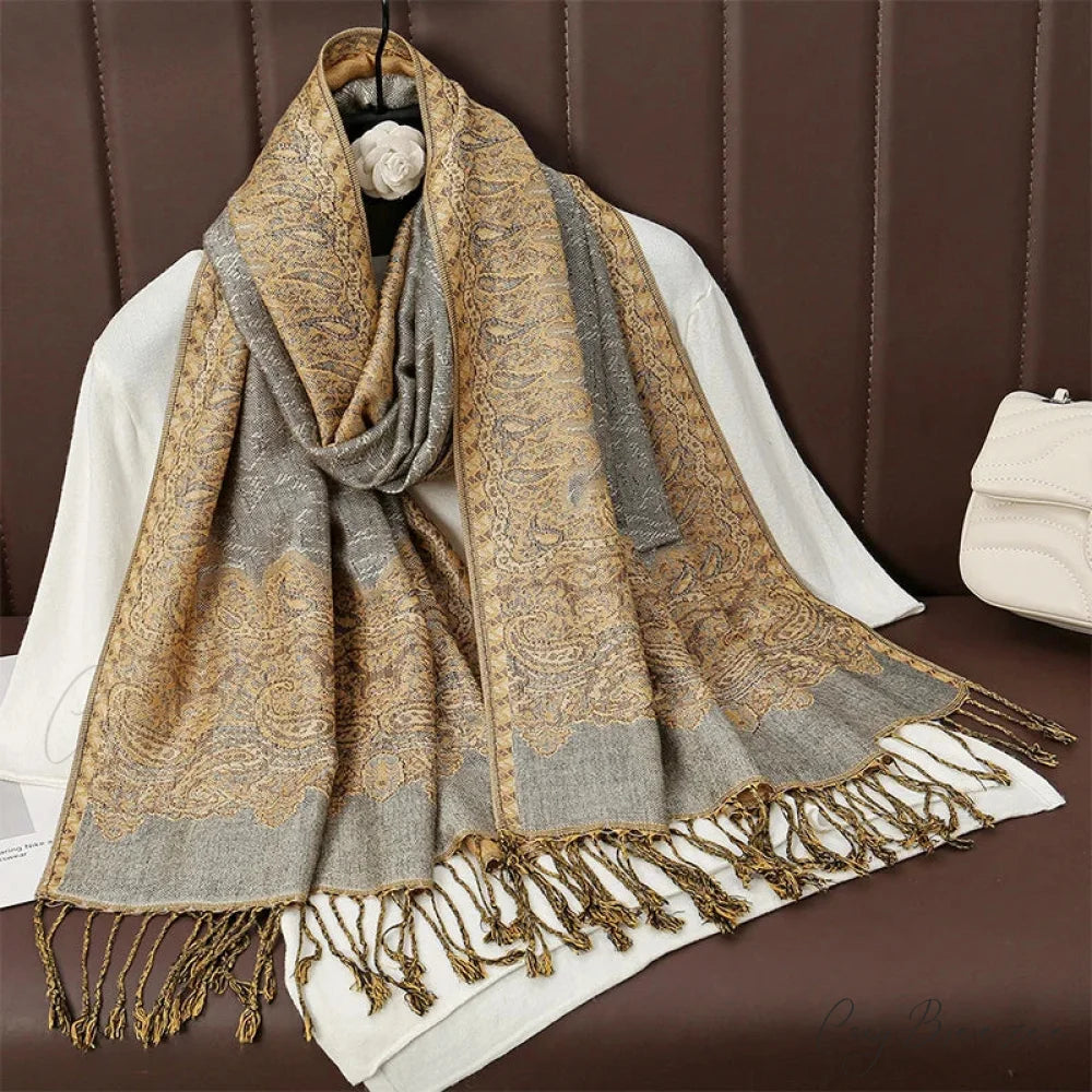 Floral Cashmere Shawl Winter Scarf Multi Color 3 scarf-241228