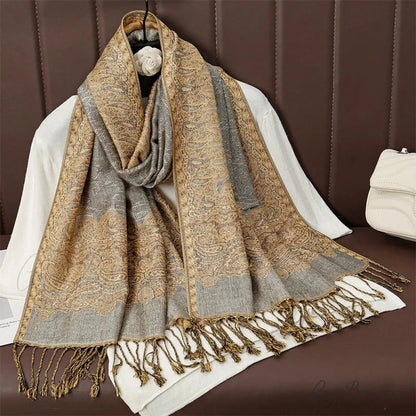 Floral Cashmere Shawl Winter Scarf Multi Color 3 scarf-241228