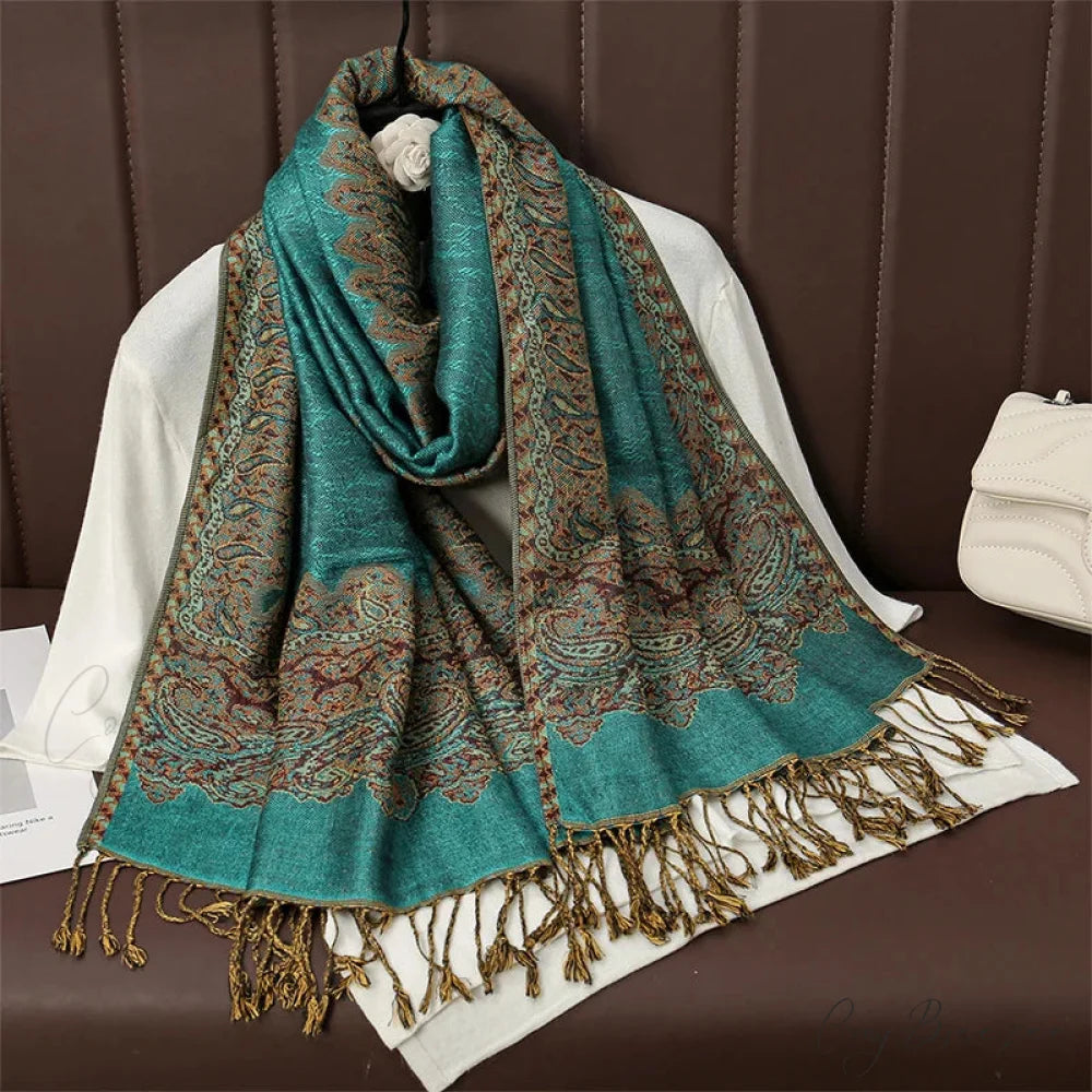 Floral Cashmere Shawl Winter Scarf Multi Color 4 scarf-241228