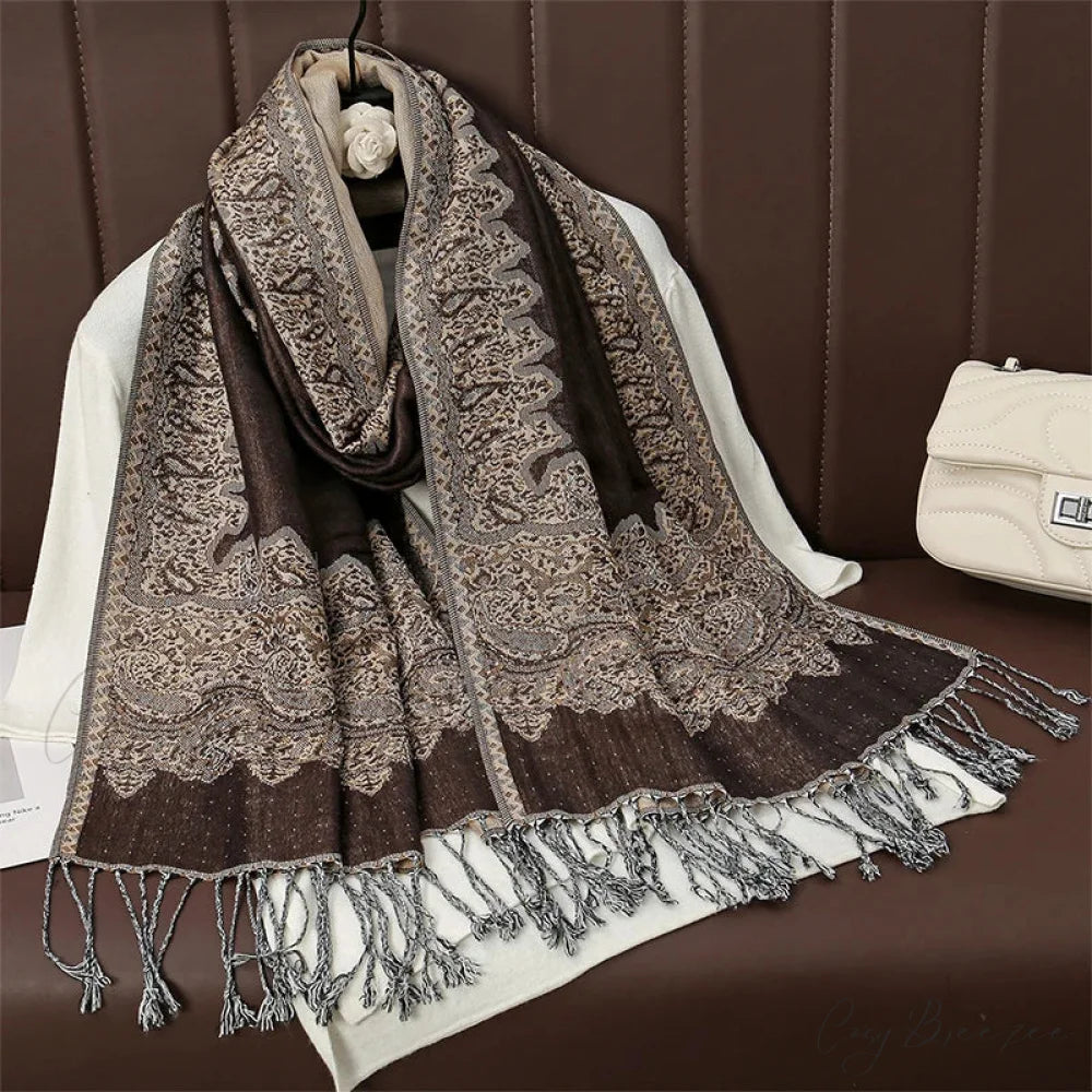 Floral Cashmere Shawl Winter Scarf Multi Color 5 scarf-241228