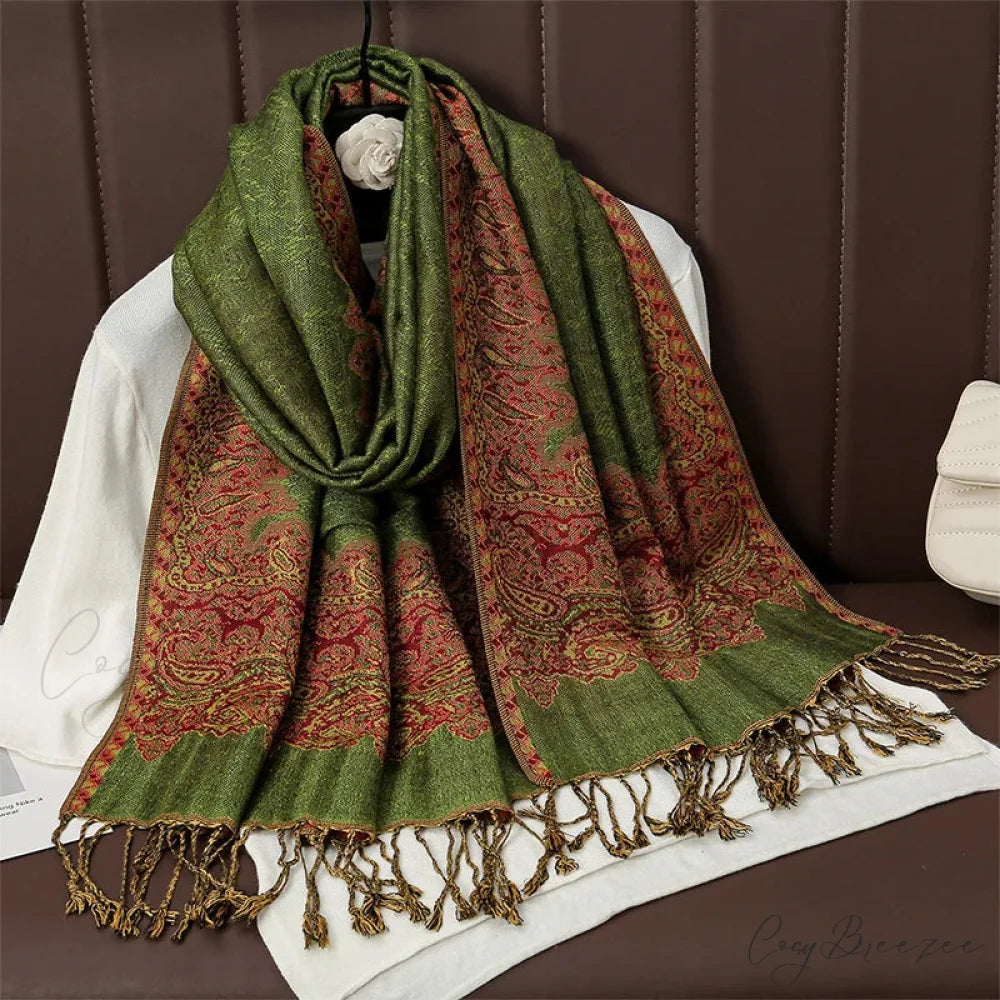 Floral Cashmere Shawl Winter Scarf Multi Color 7 scarf-241228