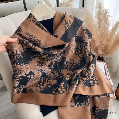 Floral Cashmere Winter Blanket Scarf Color2 scarf-241228