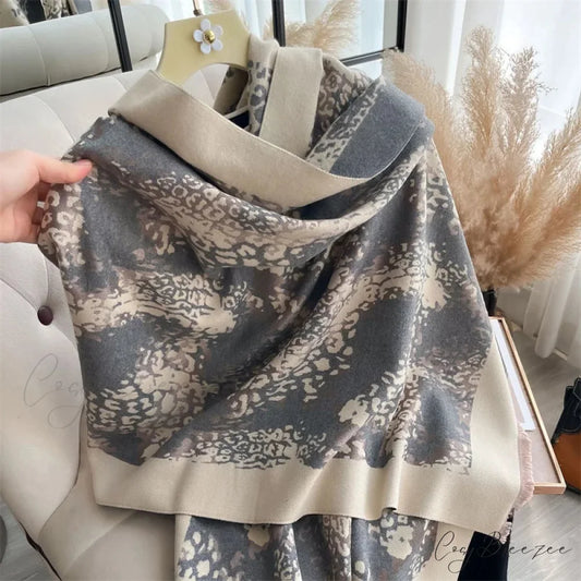 Floral Cashmere Winter Blanket Scarf Color5 scarf-241228