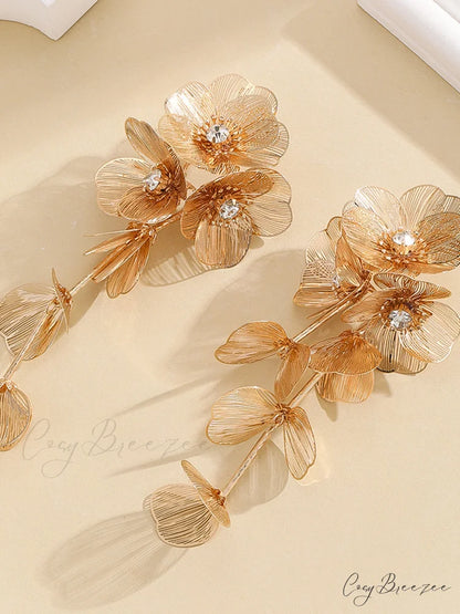 Floral Decor Graceful Fringed Earrings