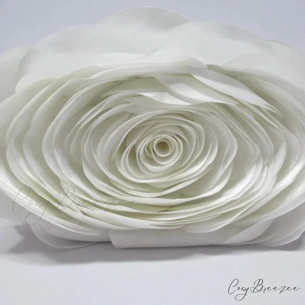 Floral Design Evening Bag Wedding Chain Clutch Bag White clutchbag-250126