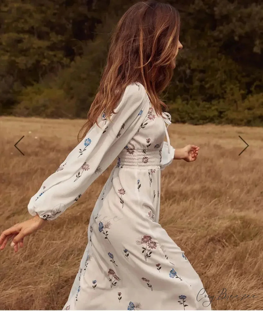 Floral Embroidery Sleeveless Cotton Boho Dress bohodress-250126