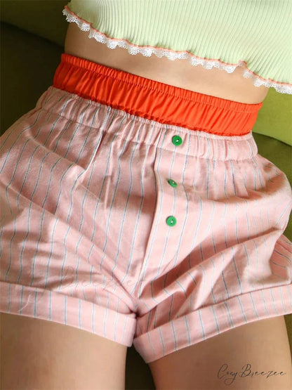 Floral Fastened Low-Rise Short pink / S short-250223