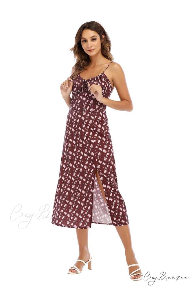 Floral Flair Stylish Woven Midi Dress