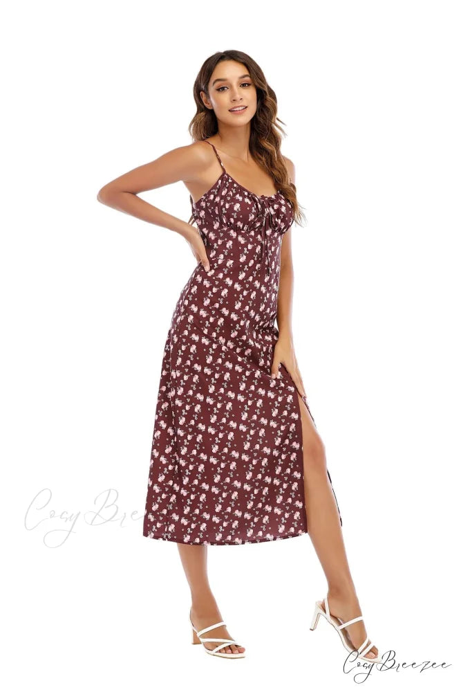Floral Flair Stylish Woven Midi Dress