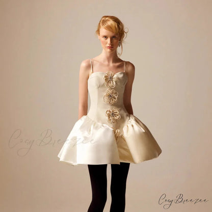 Floral Lace Bandage Formal Dress for Birthday Party white / XS promdress-250223