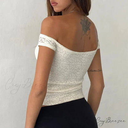 Floral Lace Wrap Milkmaid Crop Top croptop-250223