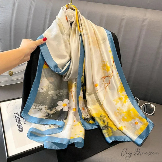 Floral Premium Silk Beach Scarf scarf-241228
