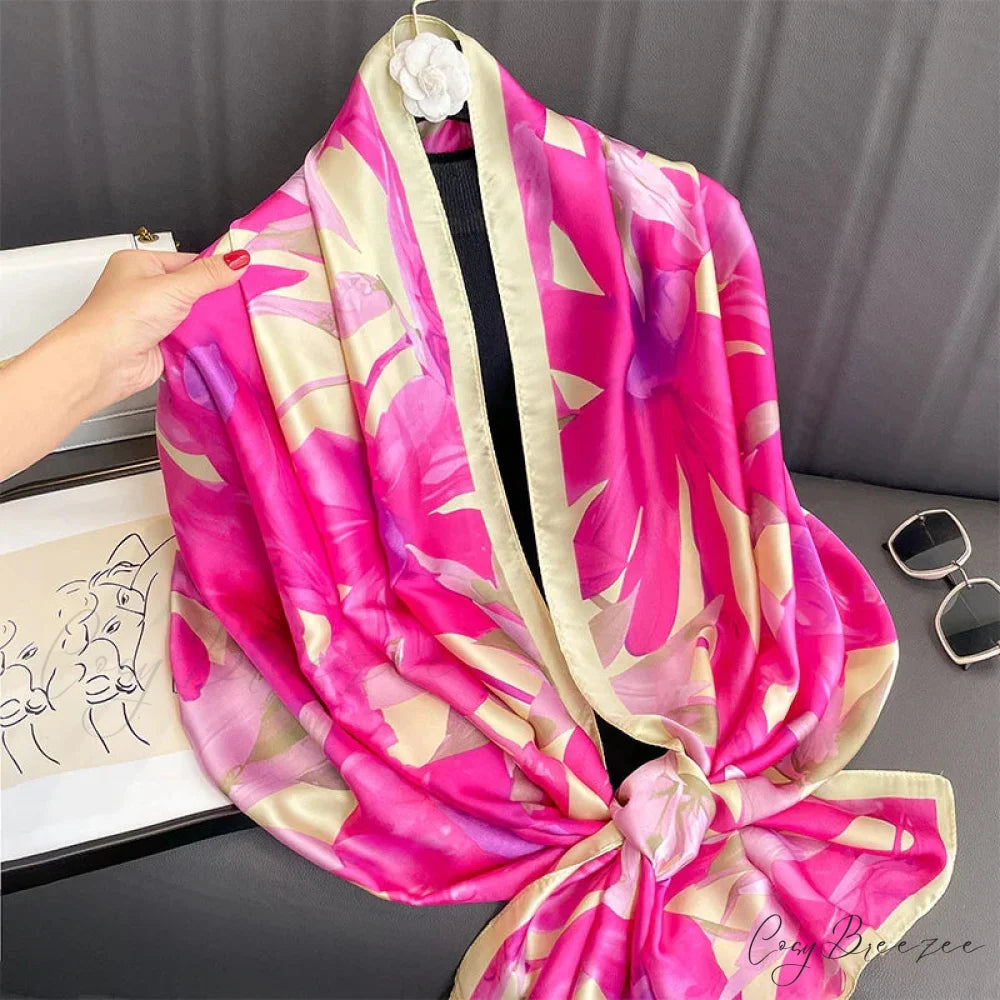 Floral Premium Silk Beach Scarf scarf-241228