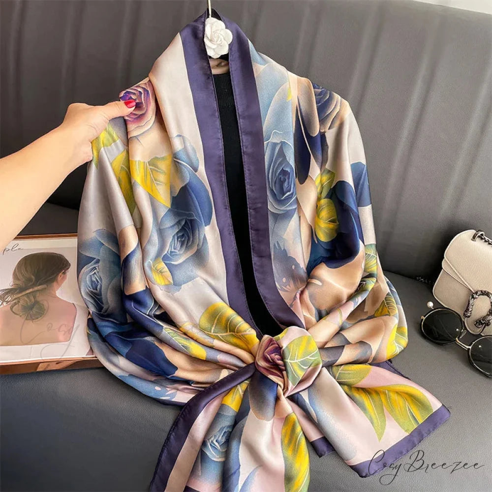 Floral Premium Silk Beach Scarf scarf-241228