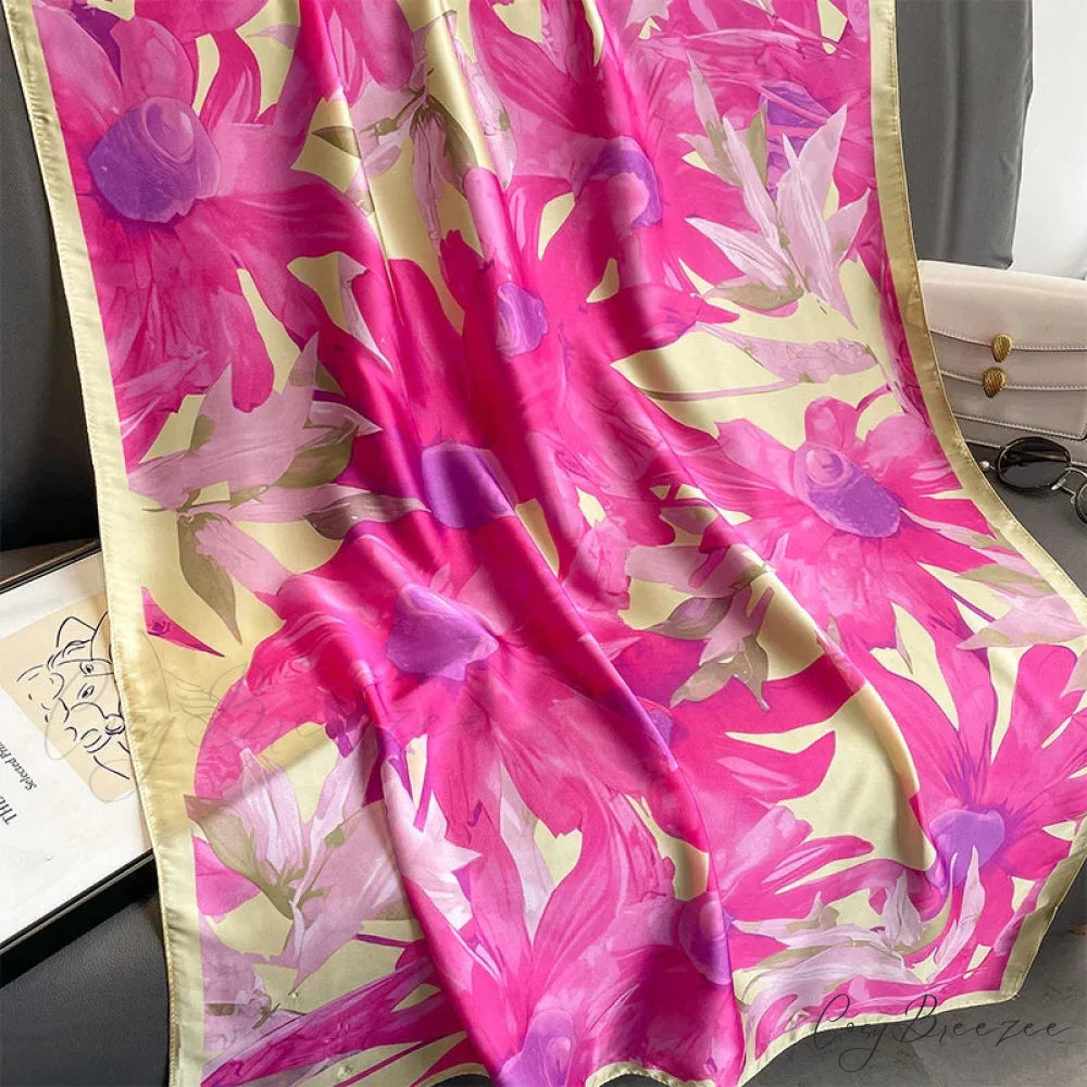Floral Premium Silk Beach Scarf scarf-241228