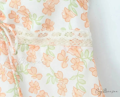 Floral Print Cami Charming Tie-Up Midi Dress