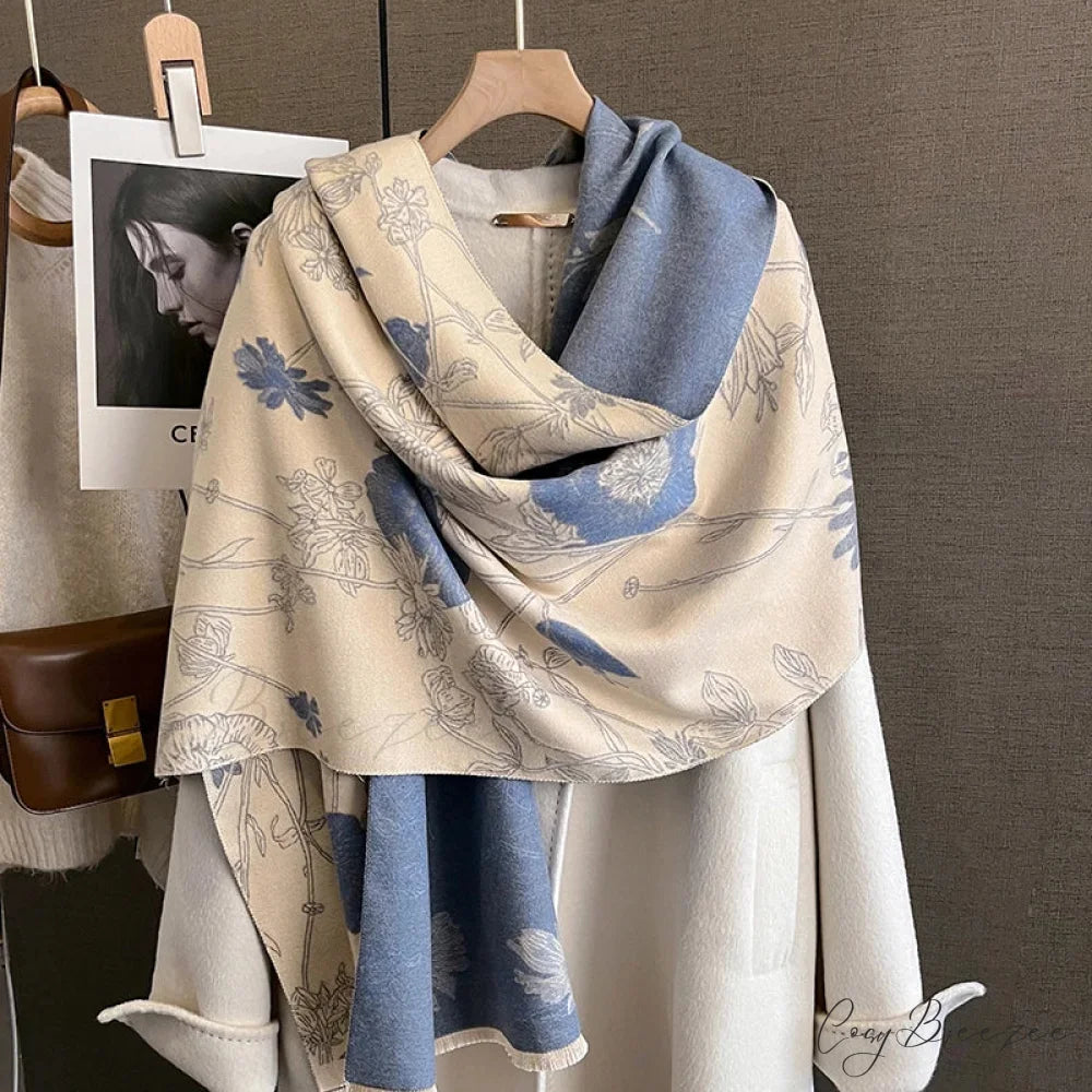 Floral Print Cashmere Pashmina Scarf scarf-241228