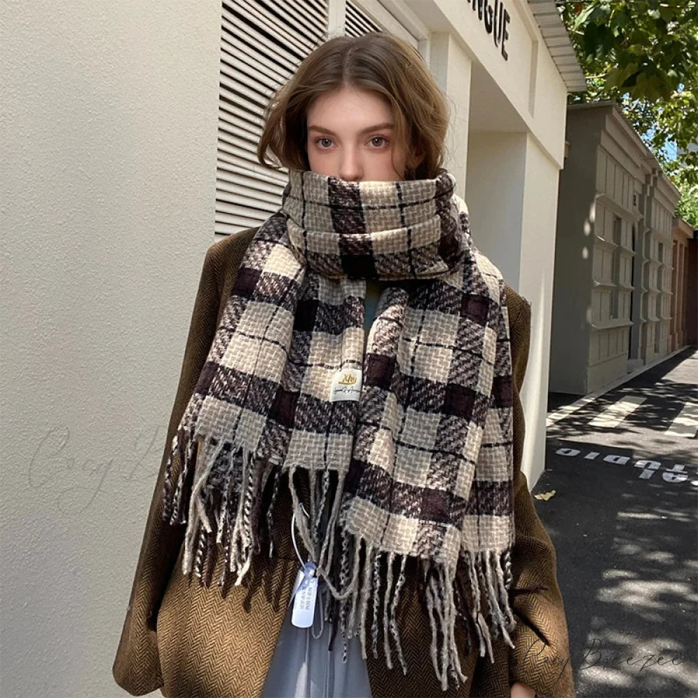 Floral Print Cashmere Wrap Scarf black scarf-241228