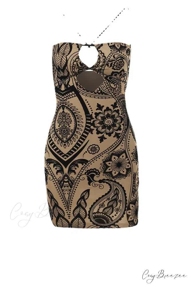 Floral Print Cutout Hip Dress Pack