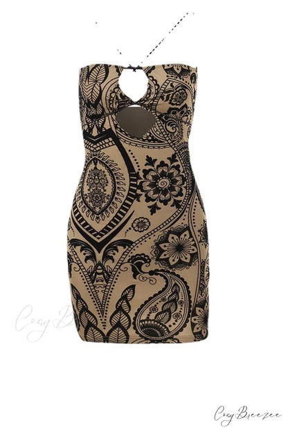 Floral Print Cutout Hip Dress Pack