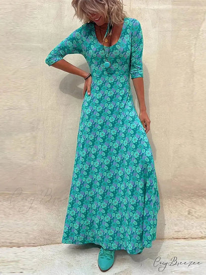 Floral Print Stylish Midi Dress
