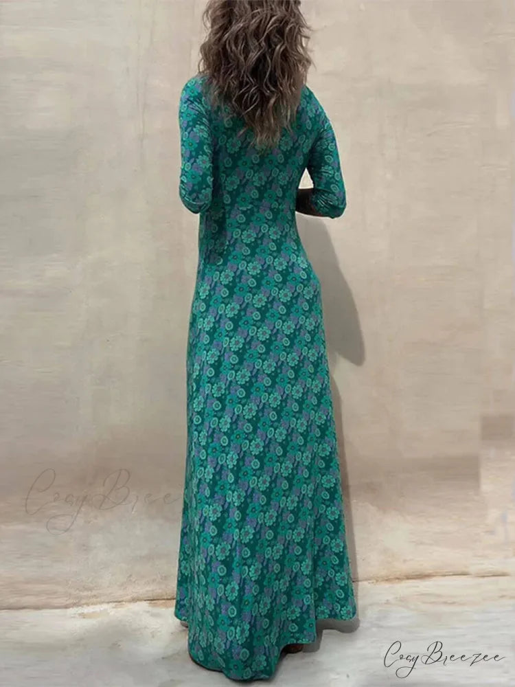 Floral Print Stylish Midi Dress